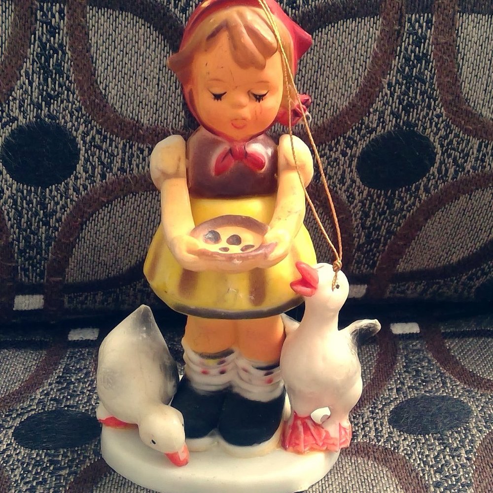 VTG Plastic Figurine Ornament Hummel Like